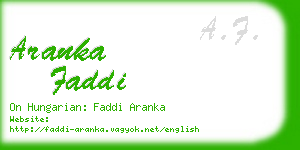 aranka faddi business card